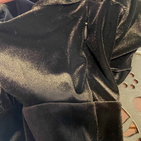 Lauren Ralph Lauren Plus Size Velvet Puff Sleeve Midi Dress In Black Size 3X New - Picture 9 of 15